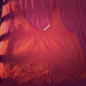 Orange crop top shirt